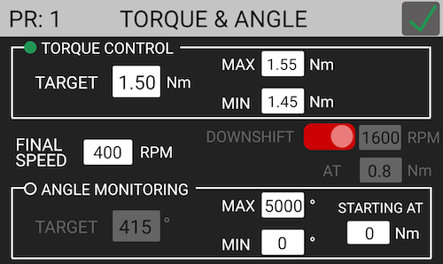 K-DUCER speed setting for plastic