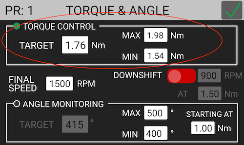 K-DUCER Torque Control settings