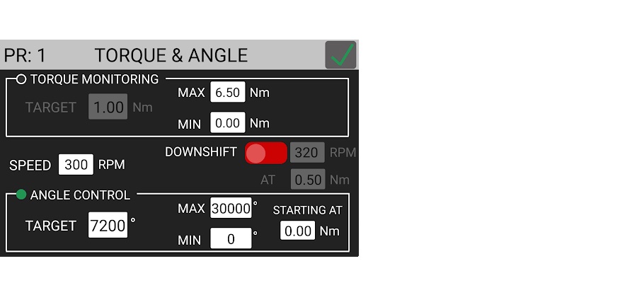 Torque & Angle Settings K-DUCER